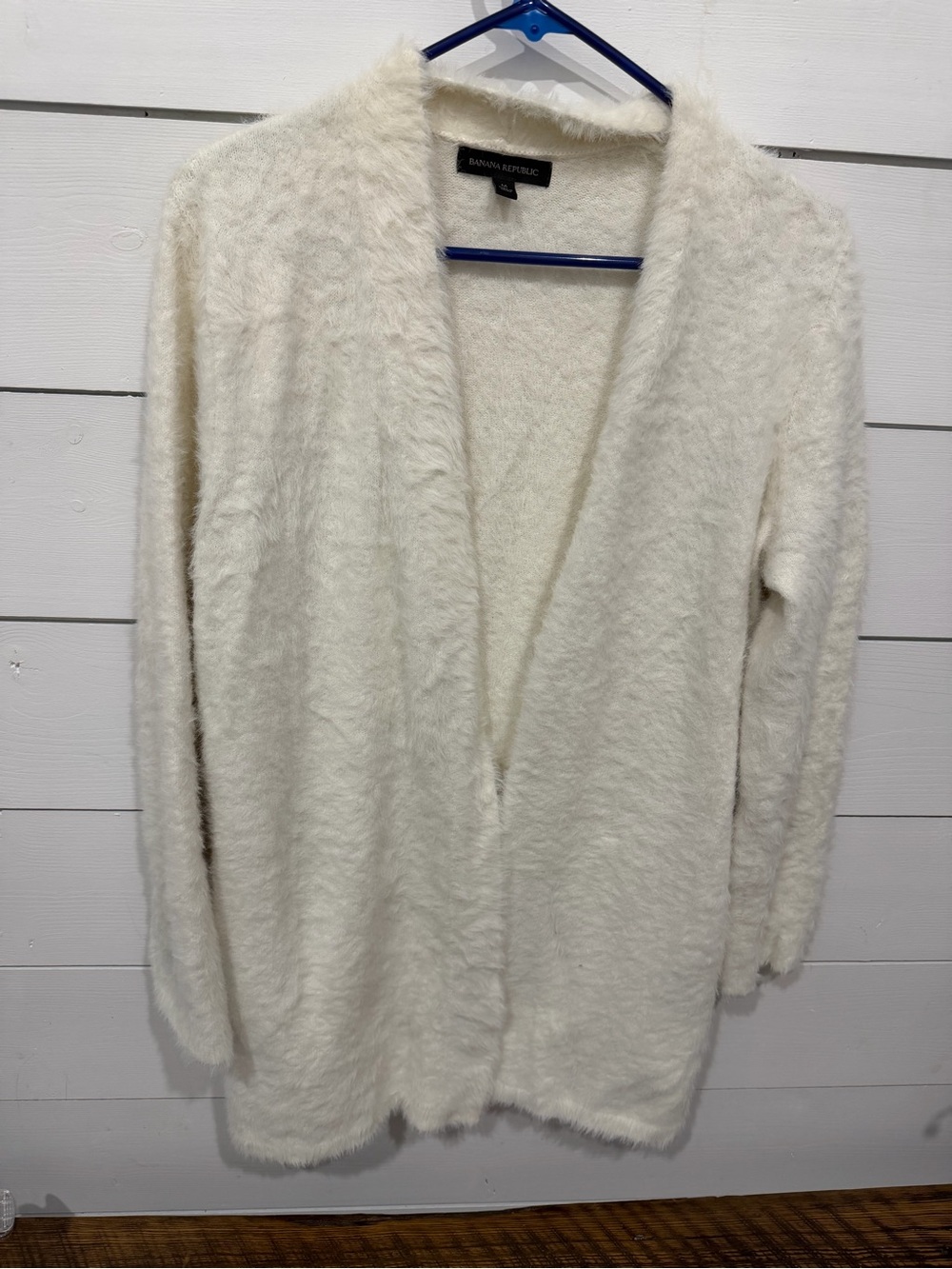 Banana Republic Cream Fuzzy Open-Front Cardigan